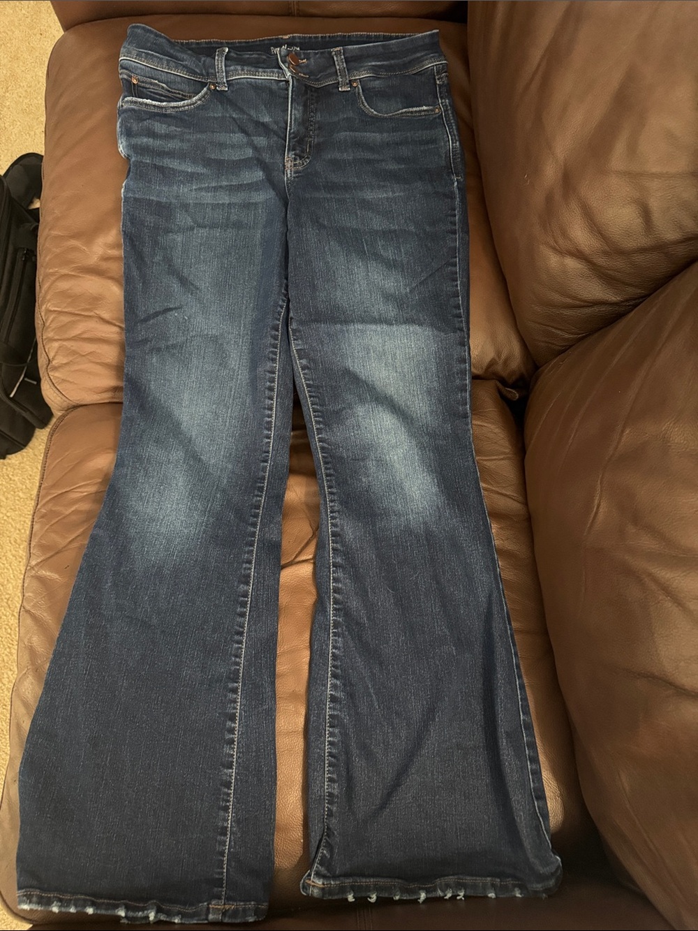 Maurices Dark Blue Flare Jeans - Wide Leg